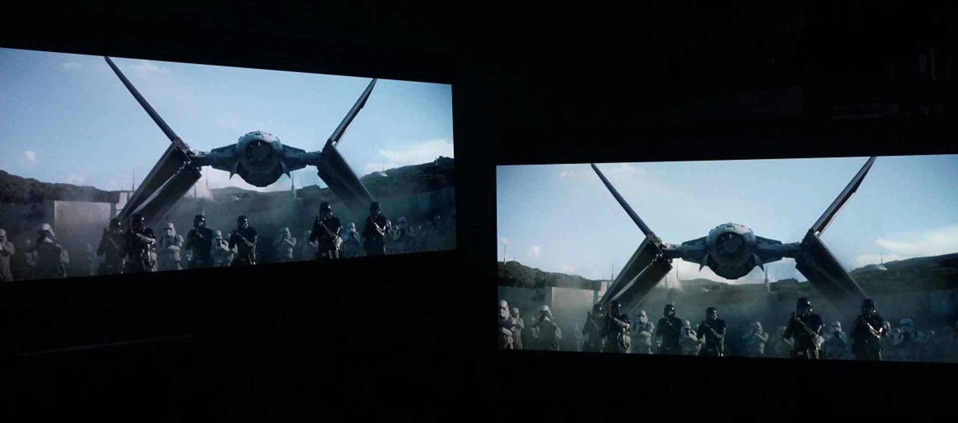 Test driving the TV's sound system was more fun than expected. This is one of the test scenes that makes reasonably good use of Dolby Atmos, but more than that, it's a tense and engaging scene. Other audio materials were also used, such as Blu-ray movies, as well as other streamed shows. (Image credit: The Mandalorian series on Disney+) 