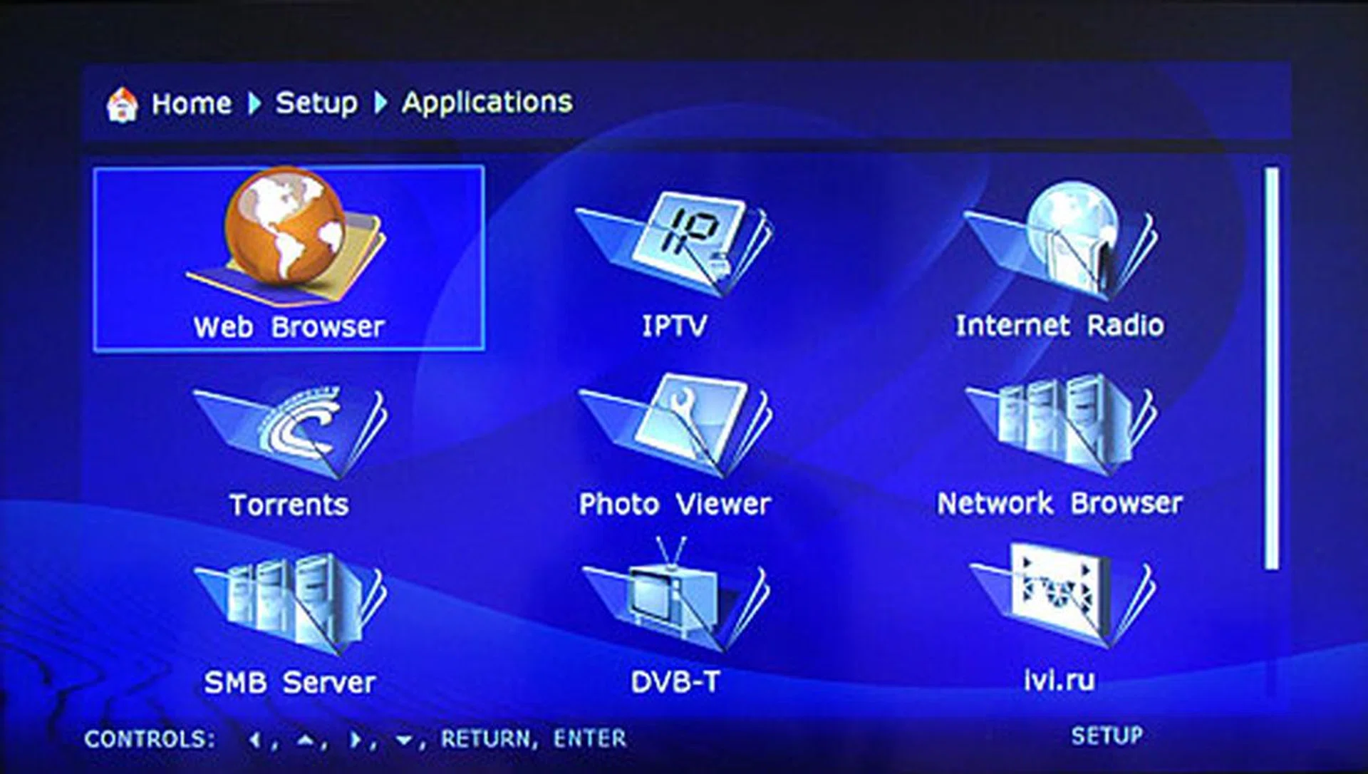 In addition to media playback, you can surf the web, listen to Internet radio, manage BitTorrent downloads, view photos, access the network via SMB, and more.