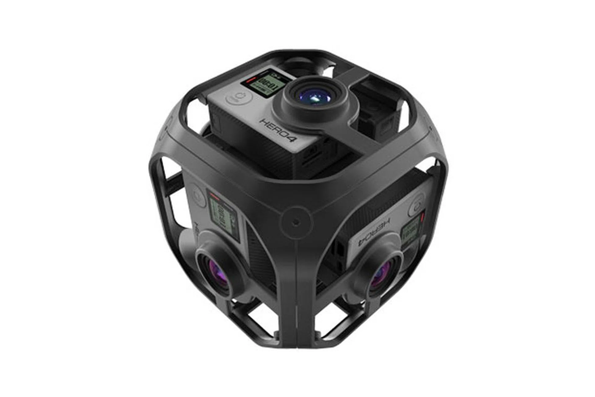 GoPro Omni, with its cube frame that holds six GoPro HERO4 cameras together for VR goodness.