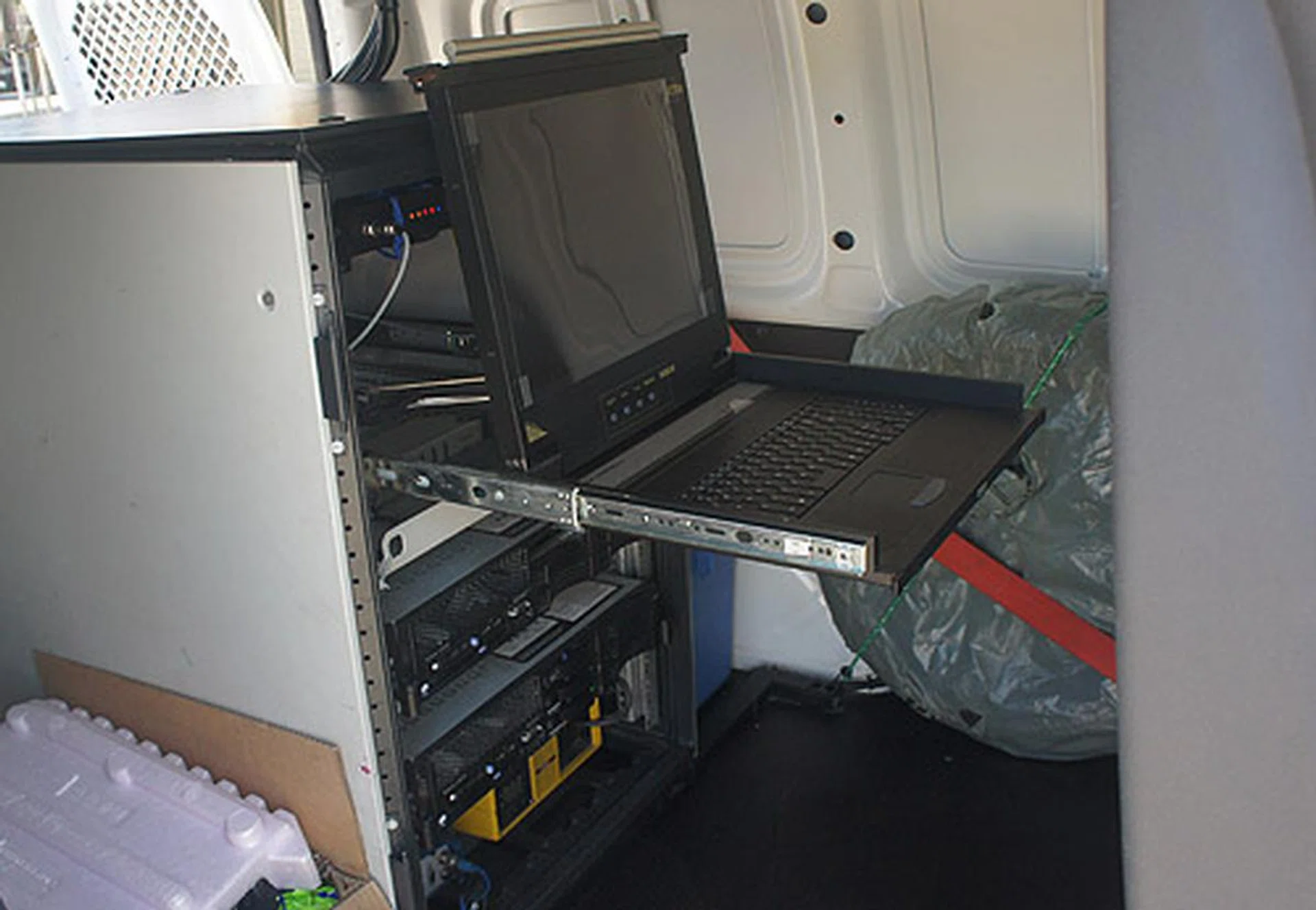 Captured photos from the drive are stored in this workstation, which has been setup in a RAID 1 so that photos are automatically duplicated.