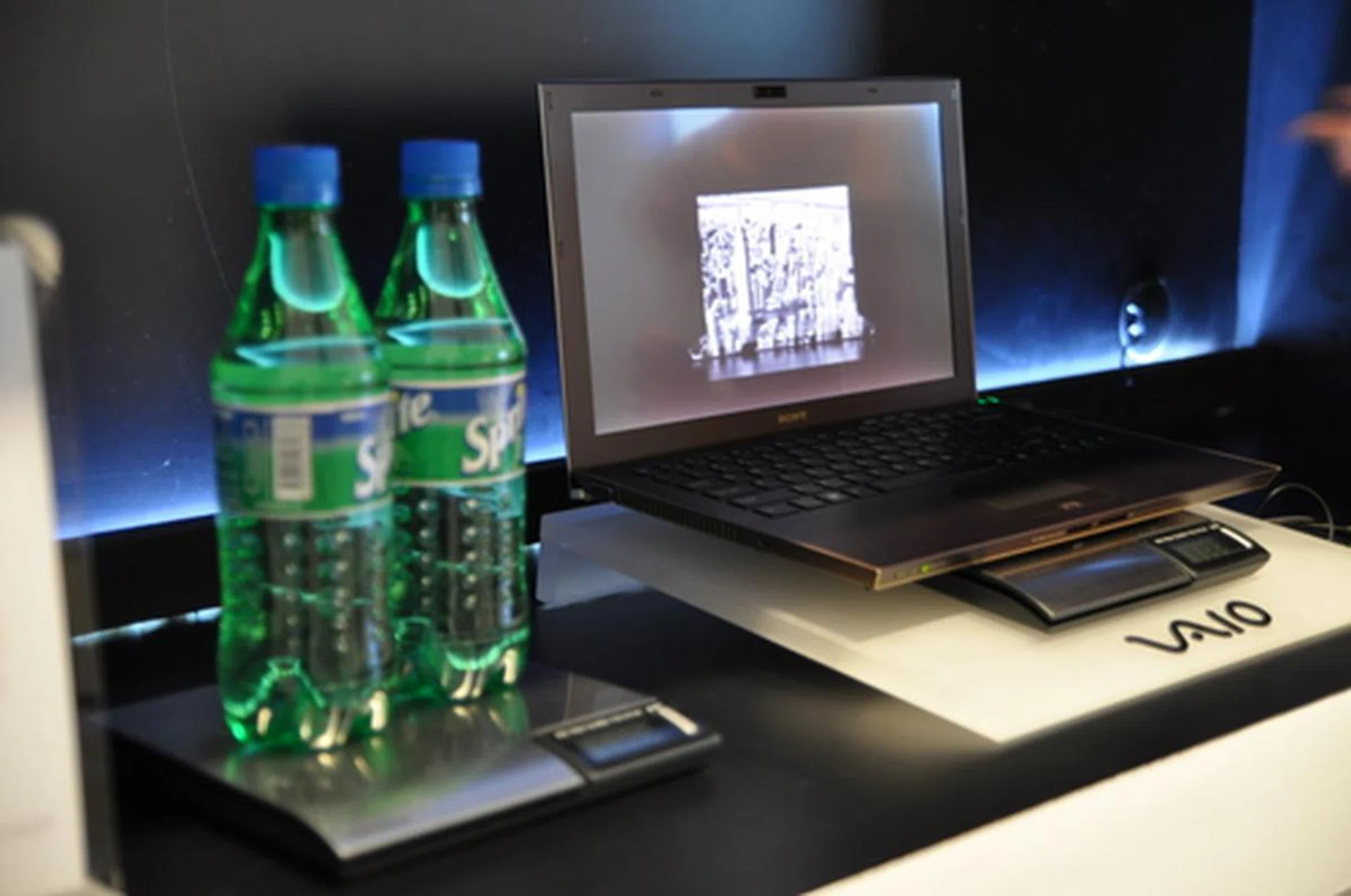 Just in case you're wondering how light the Sony Vaio Z is in terms of soda.