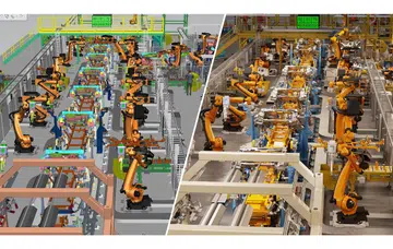 What a digital twin of a factory would look like. Image source: NVIDIA.