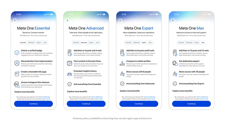Meta One Singapore pricing