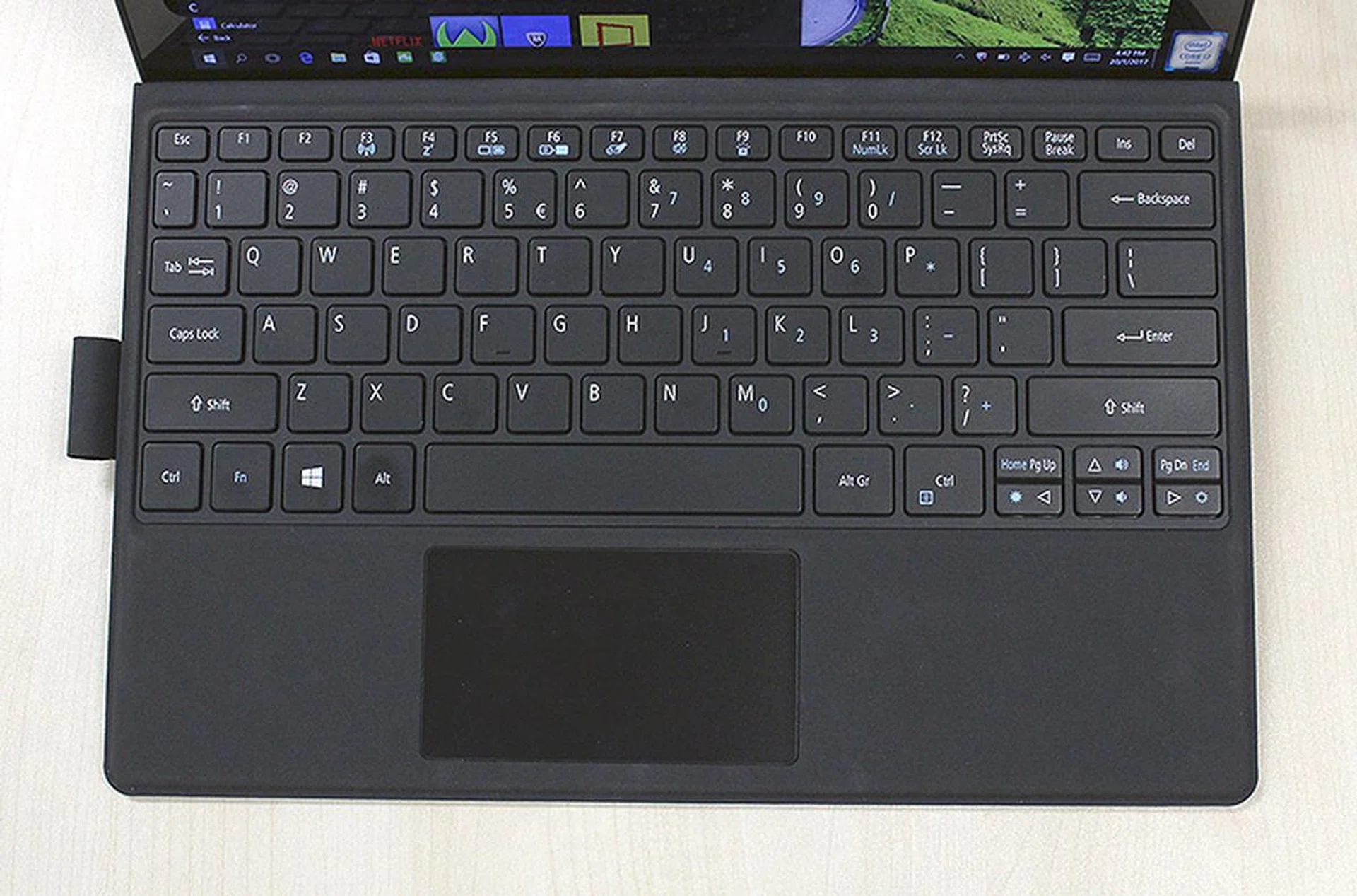 The keyboard was pleasant to type on, but the trackpad suffered from intermittent bouts of unresponsiveness.