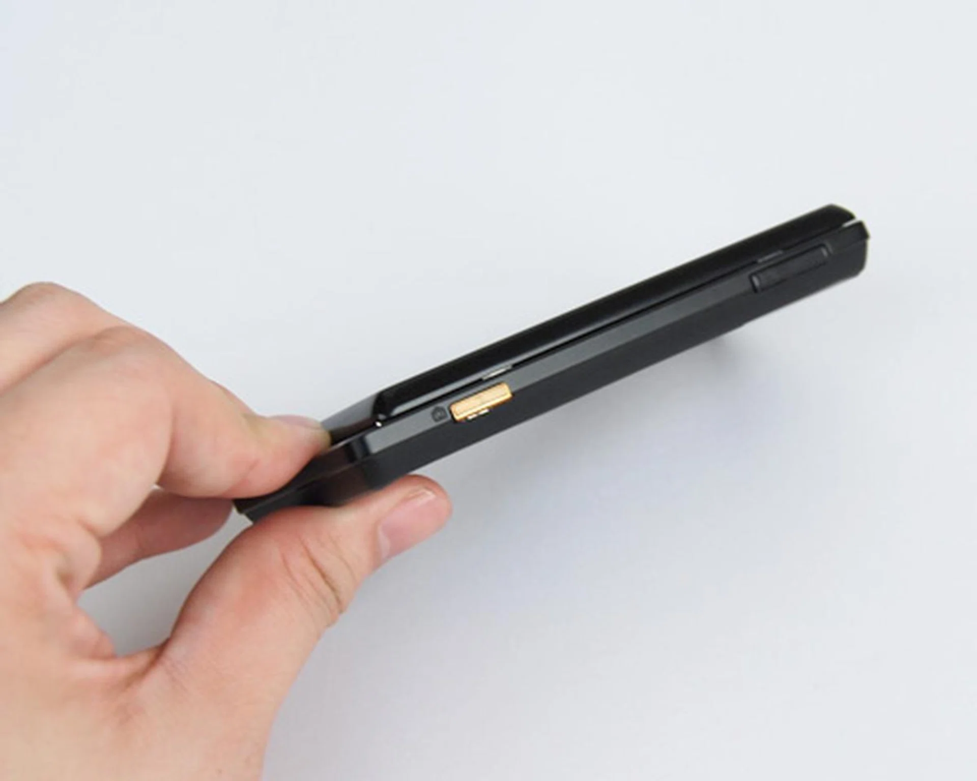 The only other physical buttons are the Volume and Camera buttons.