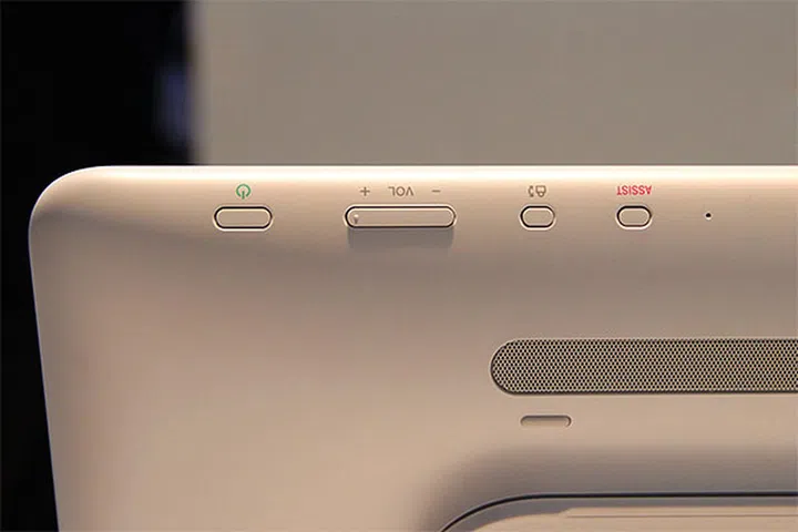 Controls are lined up behind the top right of the screen.