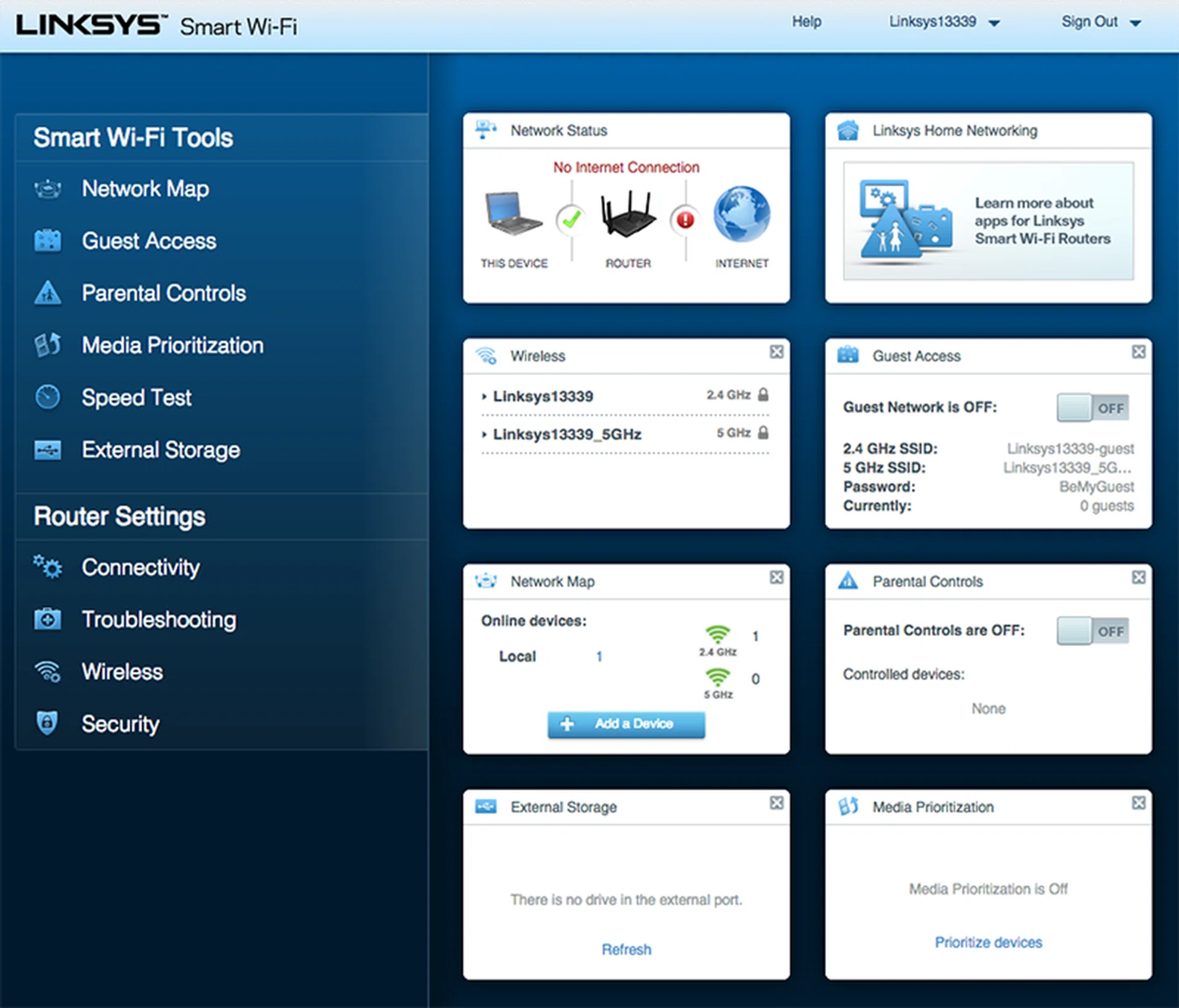 Linksys' Smart Wi-Fi user interface offers just the right blend of controls and ease of use.