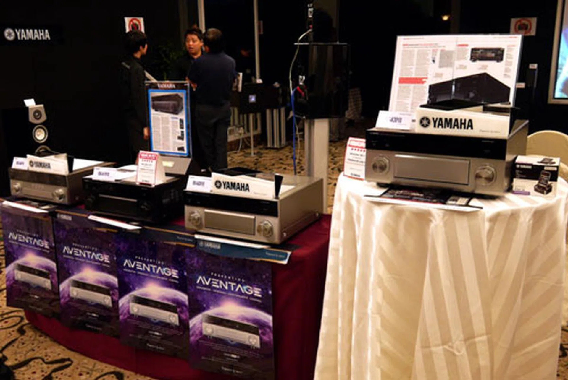 No prizes for guessing which of their audio range Yamaha is pushing to the forefront here. The entire Aventage receiver series is probably the first thing you'd encounter upon stepping into the room.