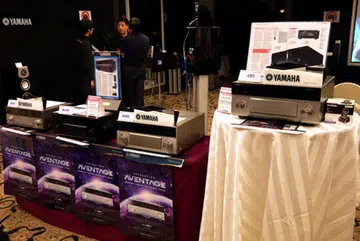 No prizes for guessing which of their audio range Yamaha is pushing to the forefront here. The entire Aventage receiver series is probably the first thing you'd encounter upon stepping into the room.