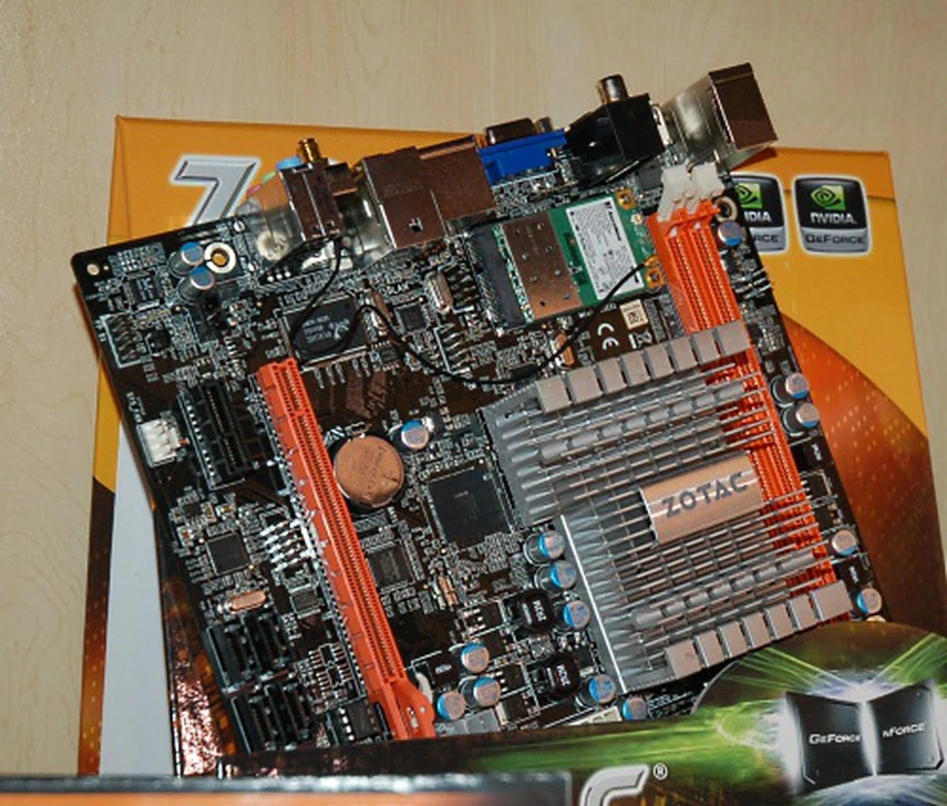 Meanwhile, this is a mini-DTX board for the new dual-core Intel Atom 510. The Zotac NM10-DTX has a HDMI output for 720p that seems to be unique to its design, but we'll wait to see if it can use that output properly.