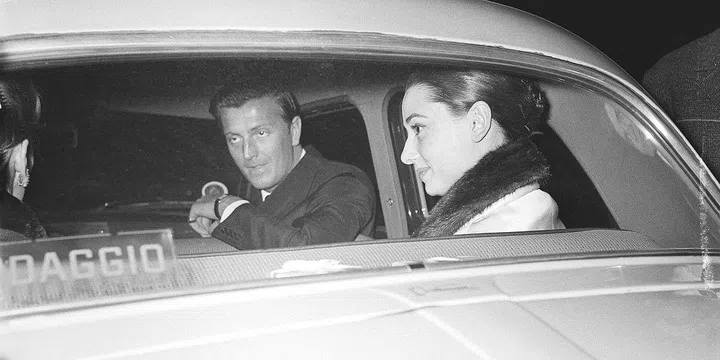 The duo is spotted out together in Italy while Hepburn filmed The Nun's Story.