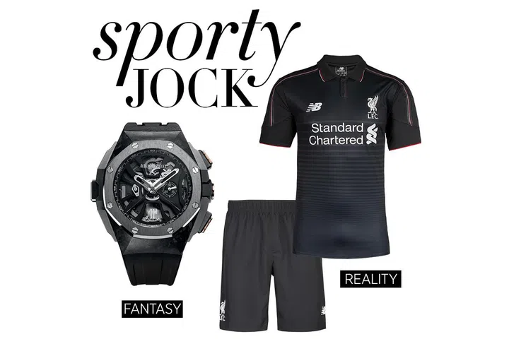 From rugby to football, motor to extreme sports, this is a guy who knows the latest news and the hottest rumours any sports field has to offer. So is it any surprise that a timepiece by Audemars Piguet ranks high on his ultimate wishlist? Since it's release the Royal Oak Concept Laptimer Michael Schumacher has captured his imagination with its bold looks and accolade for being the world's first luxury mechanical chronograph with alternating consecutive lap timing and flyback function. While my love for him is boundless, my pockets are unfortunately not. Explaining why the bonafide LIverpool fan will be getting a Official Liverpool FC Men’s Third Shirt and Shorts and rain coat if he's been good.