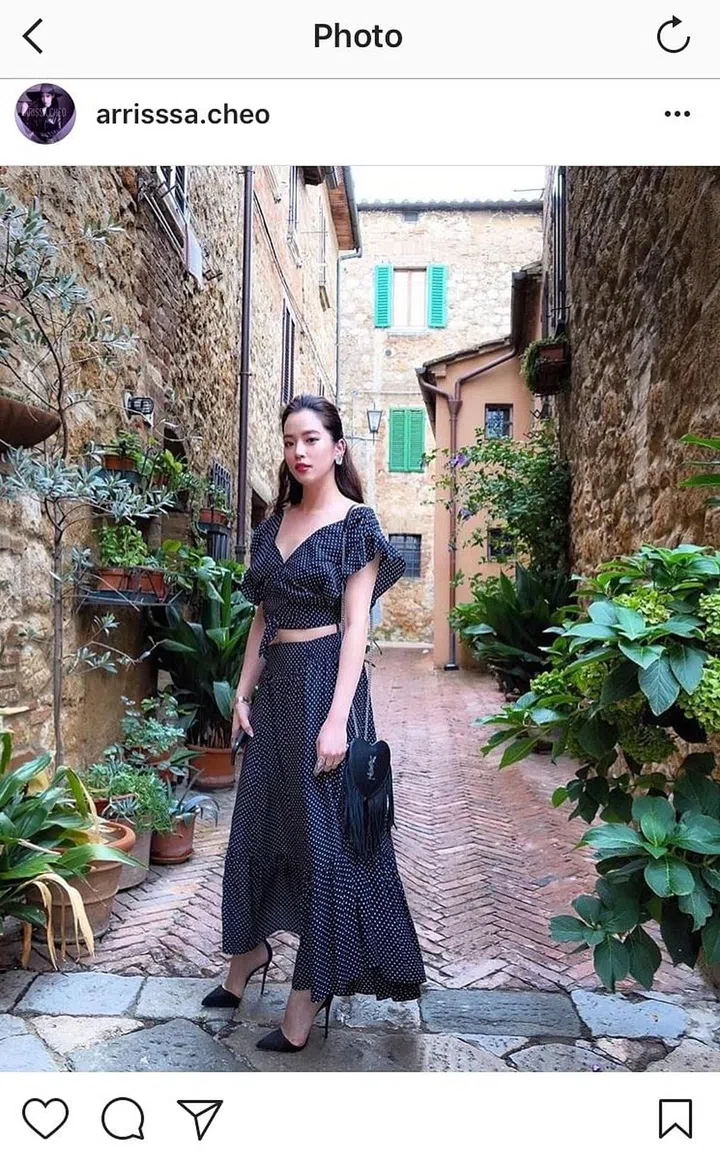 Last #ootd post from Cheo before the hacking happened. Photo: Instagram (@arrrissa.cheo)