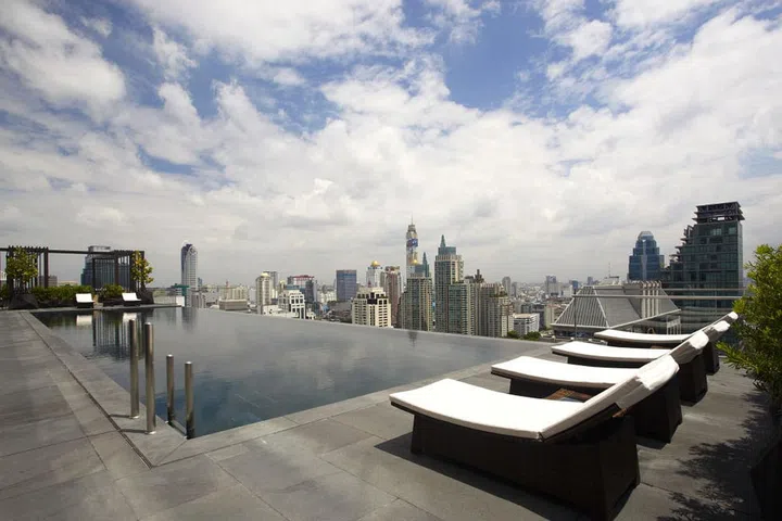 Guests can enjoy panoramic views of the Bangkok skyline from the 25th floor and the hotel's 25-meter cantilevered infinity pool. It is the perfect escape from the hustle and bustle of city life below.