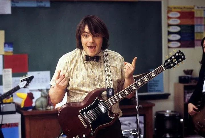 School of Rock is about Jack Black's Dewey Finn, a selfish but lovable slob and rock nerd who scams his way into a teaching job. (Photo: UIP)