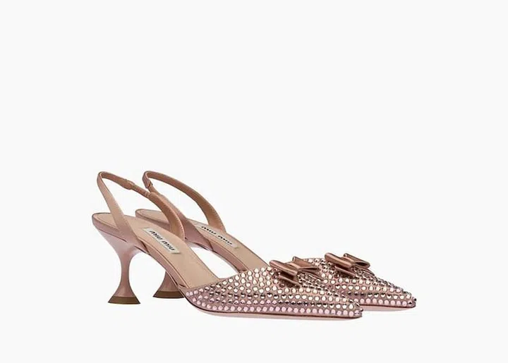 Satin Slingback Pumps, $1,840, Miu Miu