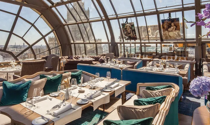Perhaps the most whimsical restaurant in all of Moscow, White Rabbit serves a tasting menu inspired by the chef's travels, which all tend to look like something out of Alice in Wonderland. Think glass test tube cocktails on ice and sorbet served inside an artfully woven wooden basket. Located under a paneled glass dome, the restaurant offers sunlit views of the Kremlin. Photo: White Rabbit