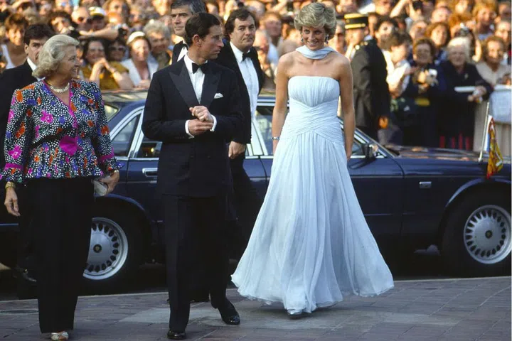 The lovely Diana created an iconic moment when she walked the red carpet in this powder blue Catherine Walker dress. In 2011, this look sold at auction for £81k. Photo: Getty
