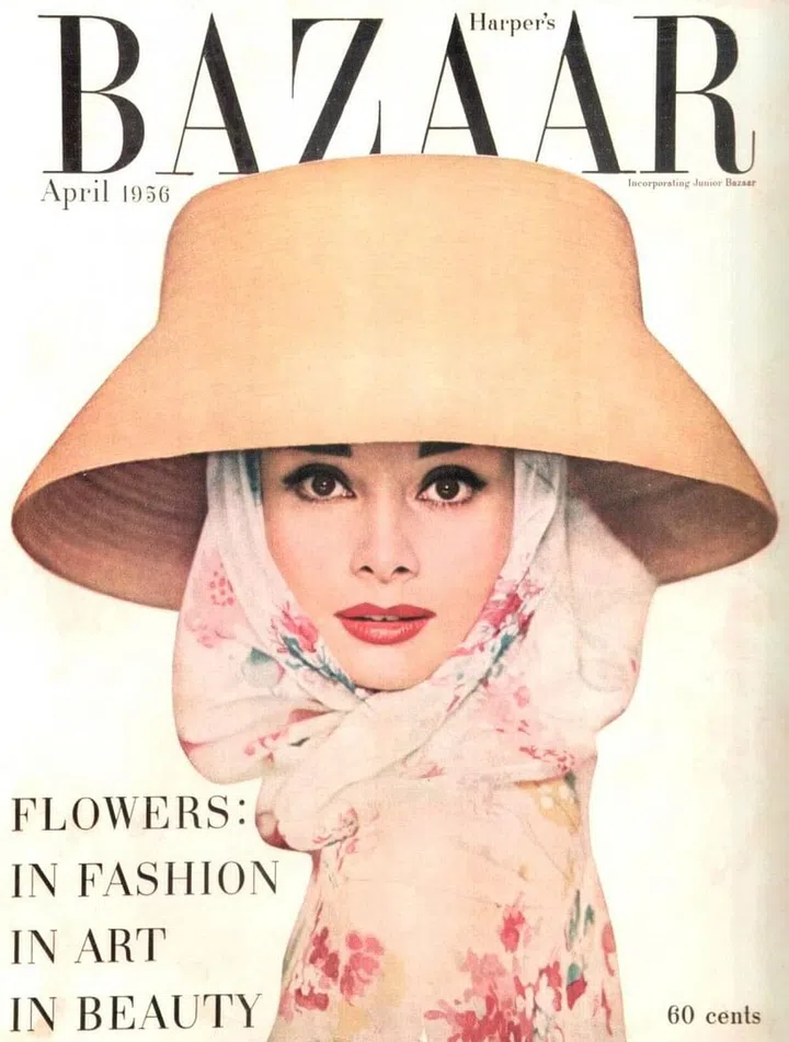 Perennial beauty Audrey Hepburn in floral scarf and a gargantuous sun hat. Enough said