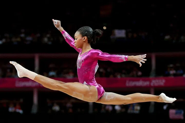 U.S. gymnast Gabby Douglas competing on the balance beam in London. Photo: Getty
