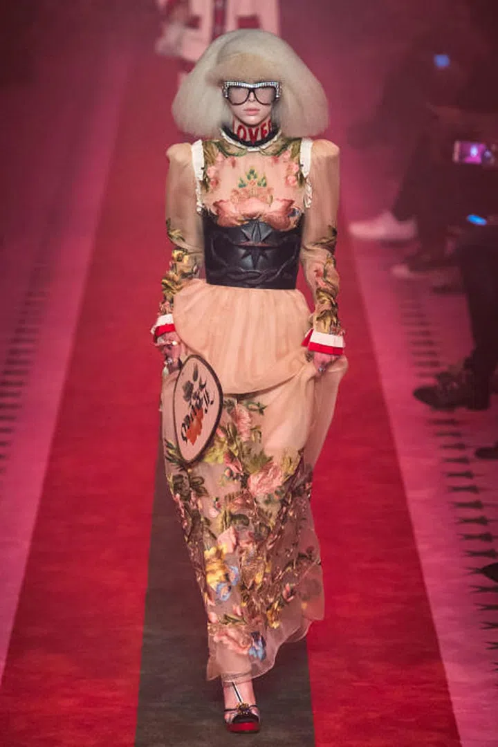 Be the most-stylish guest at the party in one of Gucci's full-on looks: big hair, bold frocks and geeky glasses are a must.
IMAXTREE