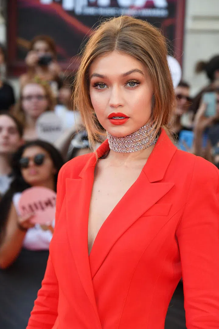 An electric red to match her suit at the I Heart Radio Much Music awards in July.

