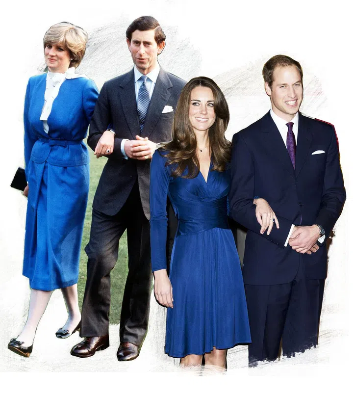 Diana and Charles announce their engagement in February 1981; Kate and William announce their engagement in November 2010.