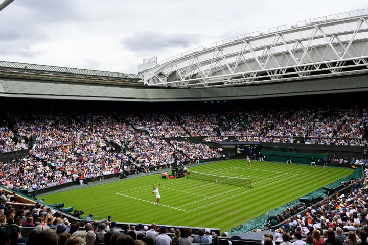 Spectators' view of the court at Wimbledon 2024.