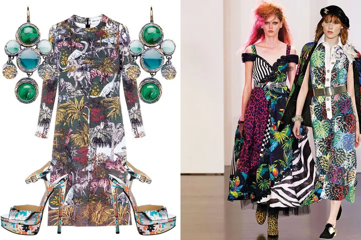 Runway: Marc Jacobs cruise 2017 and Chanel cruise 2017 | Get the look: Earrings, Bottega Veneta. Dress, Bimba y Lola. Heel, Jimmy Choo.