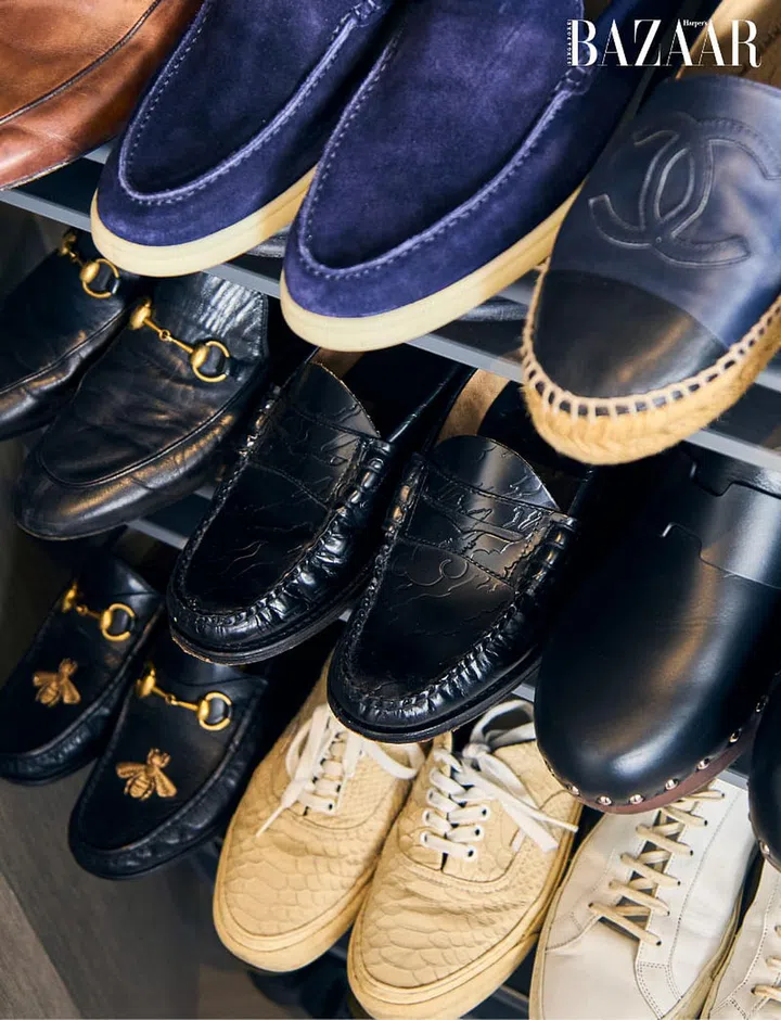 Hong’s shoe collection from Gucci, Hermès, Chanel and Converse.