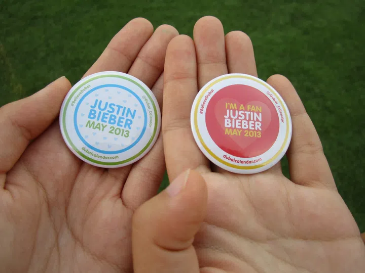 Memorabilia from Justin Bieber’s tour in 2013