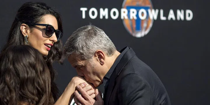 At the premiere of Tomorrowland in Anaheim, California. Photo: Getty 