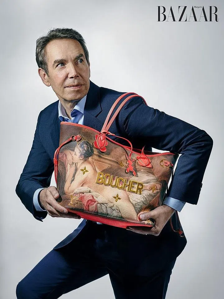 Koons with a Boucher bag from the Masters collection. Photo: Mark Seliger