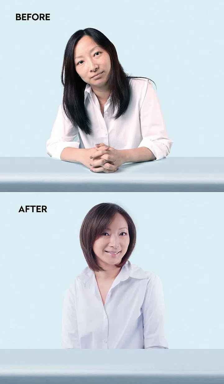 Designed by: Associate Salon Director of Chez Vous, Veyond Chong. Services: Cut; Base Colour Customisation. Model: Joyce. (Photo: Chez Vous)