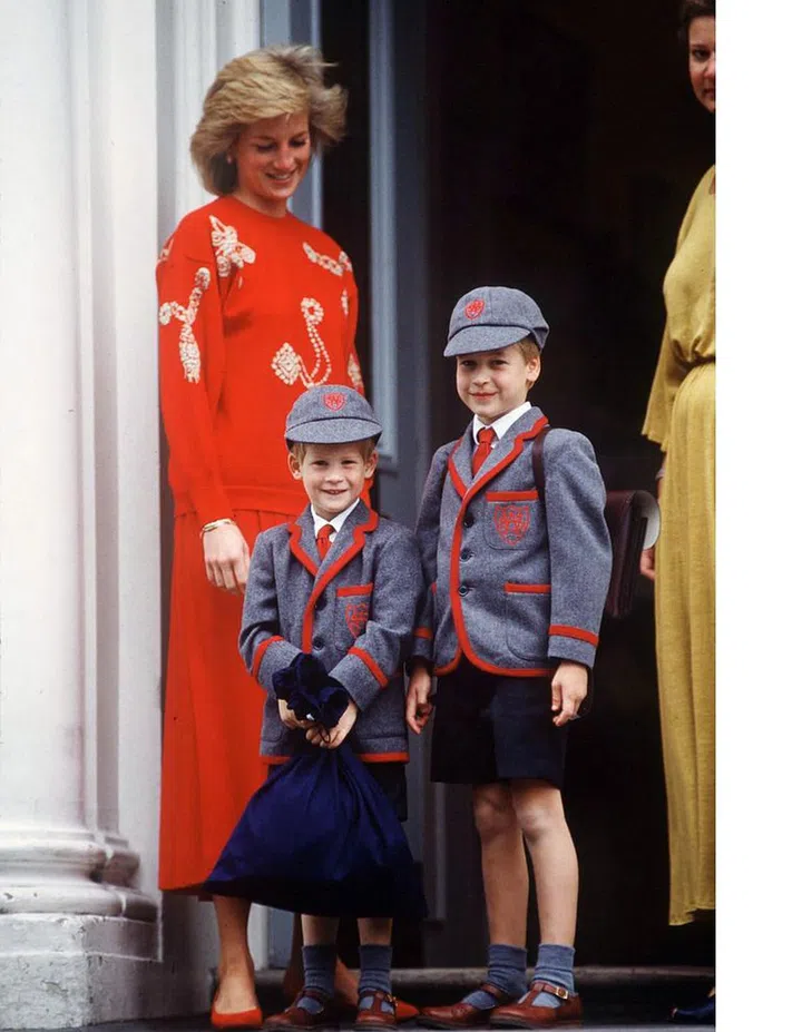Another first day of school photo! Princess Diana looks on as Prince Harry leaves for his first day of school at Wetherby School, where big brother William is already a student.
Photo: Getty 
