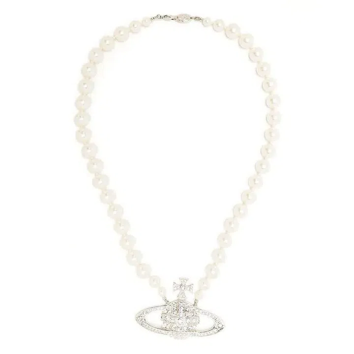 Imogene Orb-Plaque Pearl Necklace, $354, Vivienne Westwood at Farfetch