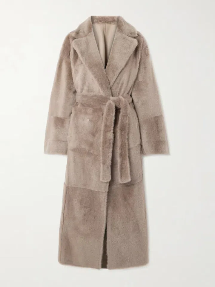 Brunello Cucinelli Net-A-Porter beige fur coat winter ski essentials