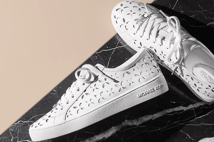 Keaton Metallic Perforated-leather Sneaker by Michael Michael Kors