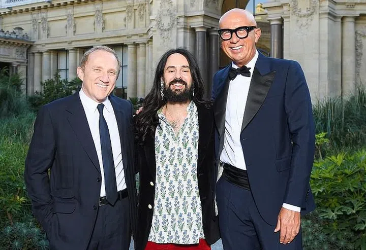 KERING Chairman and Chief Executive Officer, Francois-Henri Pinault; with Gucci Creative Director, Alessandro Michele and President &amp; CEO, Marco Bizzarri 