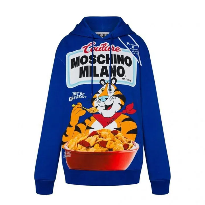 Tony The Tiger Allover Print Fleece Hoodie, $1,190, Moschino