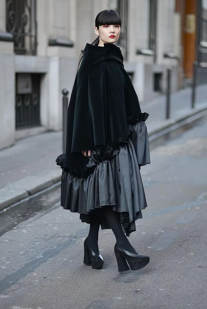 Wearing Comme des Garcons. Photo: Getty 