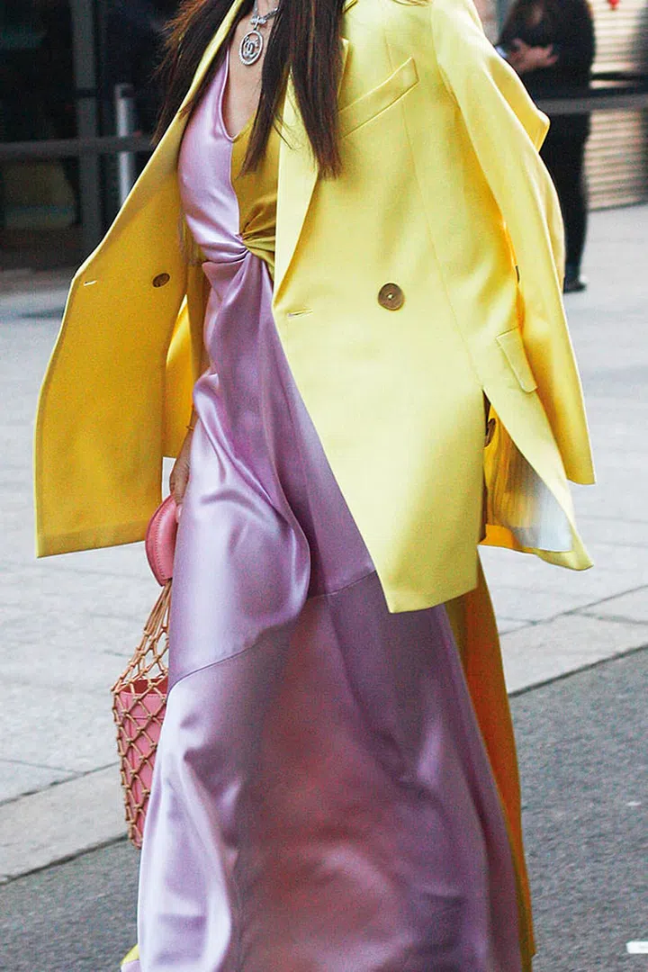 Throw a jacket over a slip dress if you need to head out.