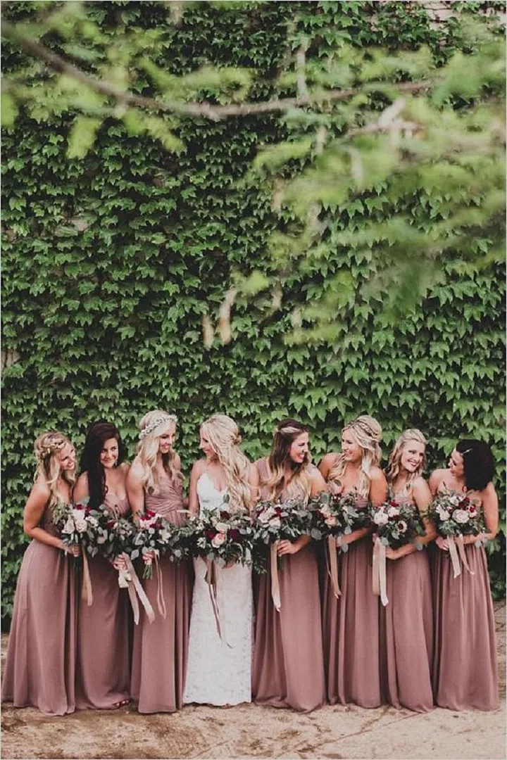 This colour is so popular that your bridesmaids will want to wear their dusty rose gown over and over again. Photo: Sarah Rankin