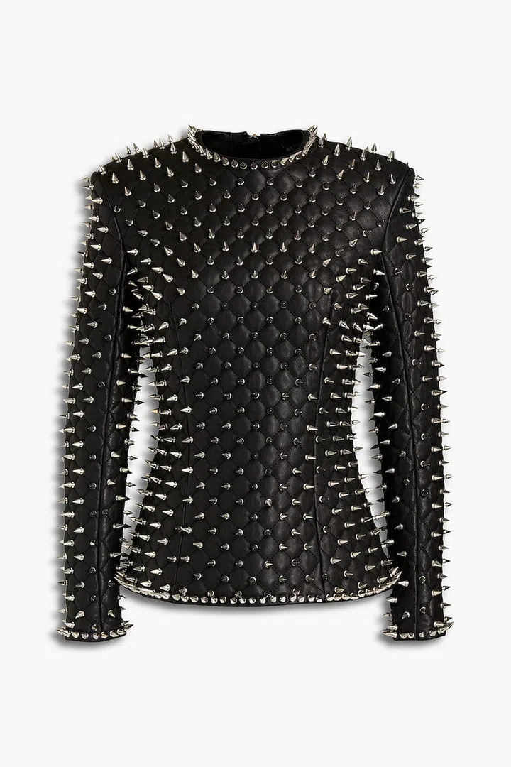 Spiked Leather Top, $2,301, Balmain at The Outnet