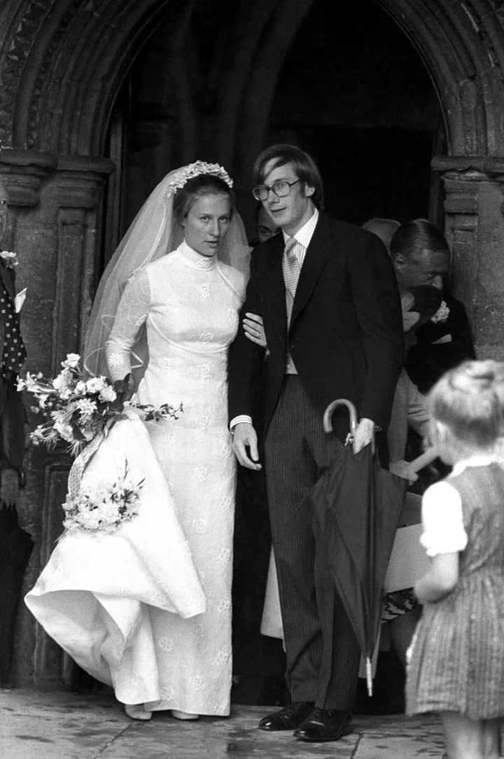 Interestingly enough, Brigitte didn't wear a jeweled tiara on her wedding day to Prince Richard of Gloucester. Instead, she wore a crown of flowers in her hair to secure her veil.