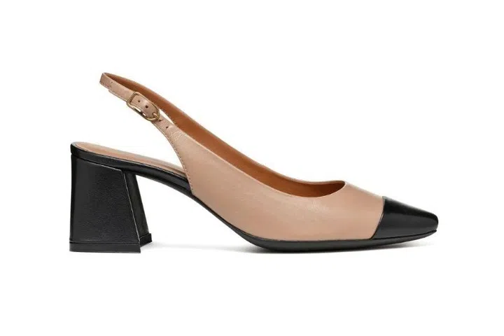 The Giselda heels in nude black, at $350.