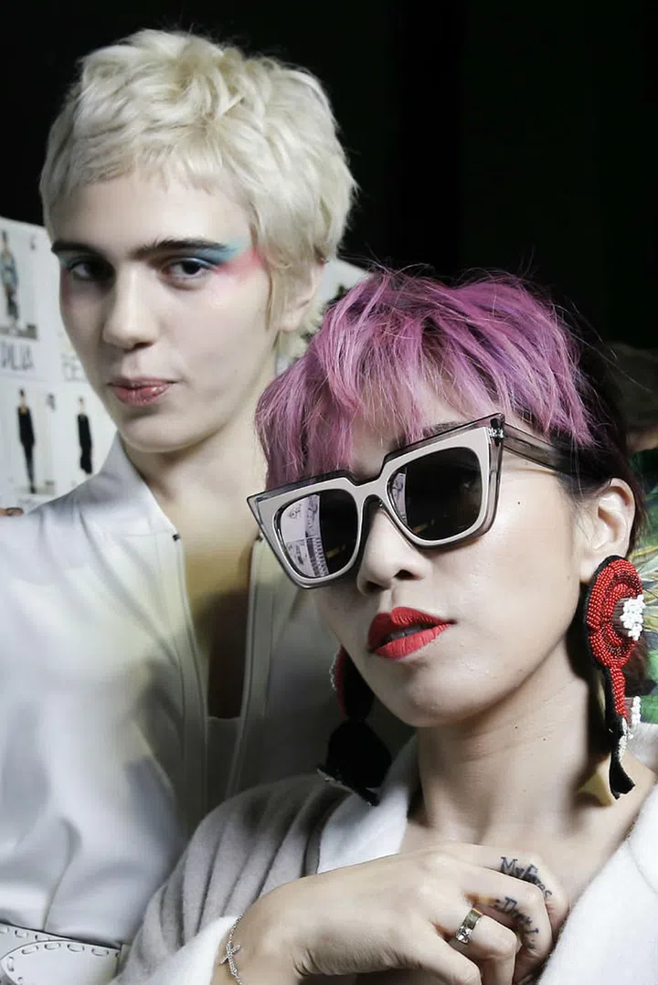 Backstage at Max Mara.