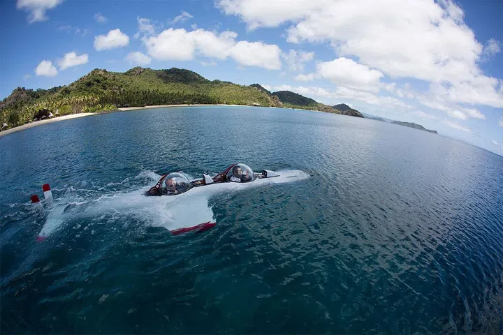 This might just be the coolest hotel perk ever. For $2,000 per person, guests at Laucala Island Resort in Fiji—a 3,500 acre private island Pacific resort featuring volcanic mountains, tropical rainforest, beaches and lagoons with 25 luxury villas, 5 restaurants, a spa, and an 18-hole golf course—can arrange a 30-minute ride in a custom submarine called the DeepFlight Super Falcon, which goes up to 60 feet below the surface to see the areas gorgeous Fijian coral and marine life.