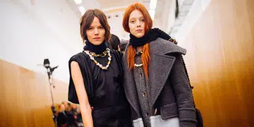 Backstage at Prada fall/winter 2017
