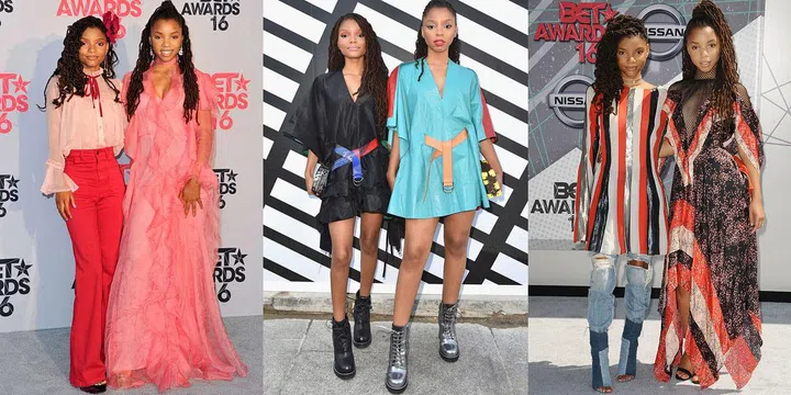 Claim to fame: The definition of fame in the modern world, sisters Chloe and Halle Bailey are two parts of an American R&B duo, actresses, singers and YouTube celebrities.
Style profile: Slightly off-beat twinning of designer runway looks with an emphasis on vibrant colour and good shoes.